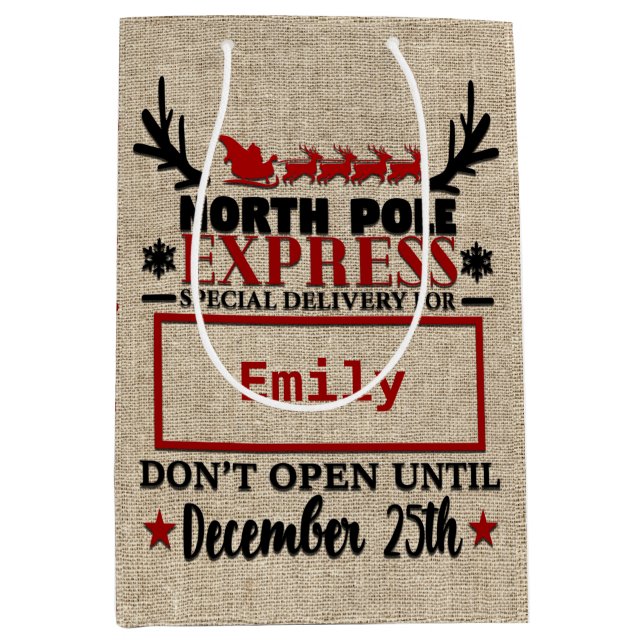 Cute Personalized Official Santa Sack GIFT BAG (Front)