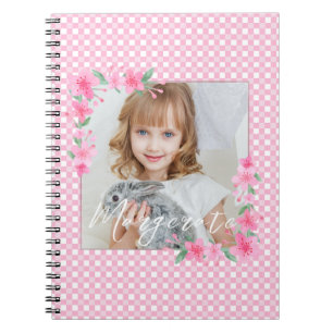 Cute Personalized one Photo Pink  Notebook