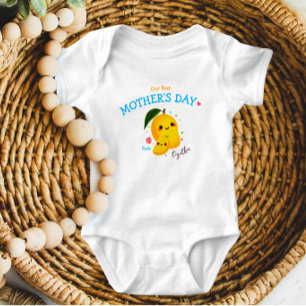 Cute Personalized Our First Mother's Day Mango Baby Bodysuit