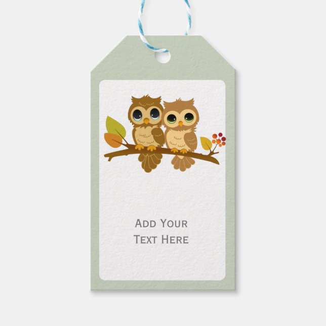 Cute Personalized Owl Gift Tags (Front)