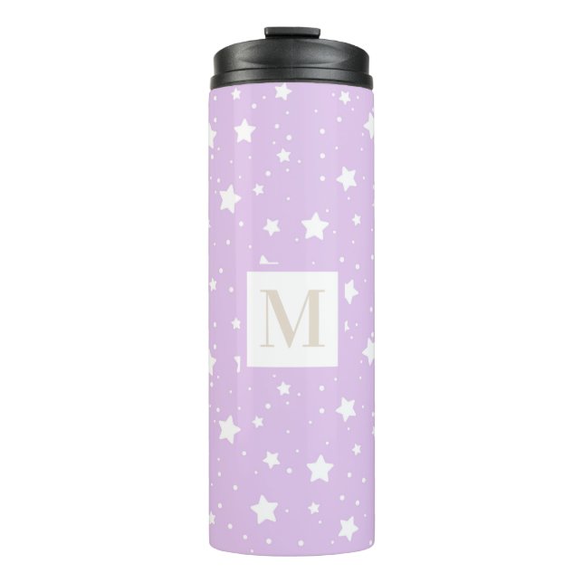 Cute Personalized Pastel Star Pattern Thermal Tumbler (Front)