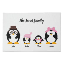 Cute Personalized Penguin Family Tree Portrait