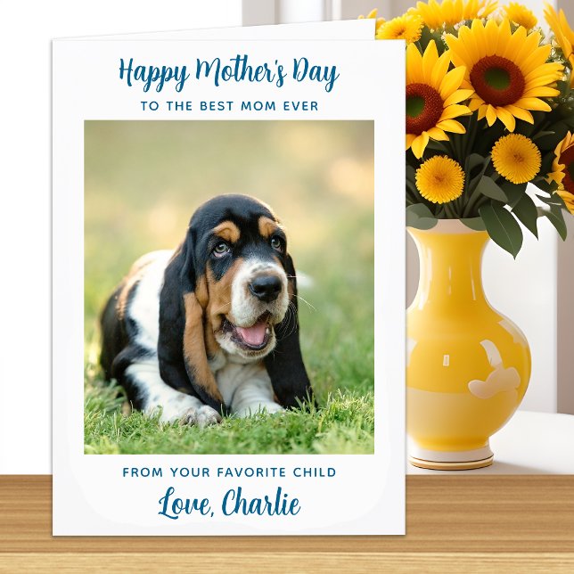 Cute Personalized Pet Dog Photo Happy Mother's Day Card (Creator Uploaded)