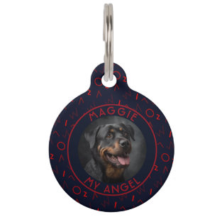 Cute Personalized Pet Gift Memphis Print Tag