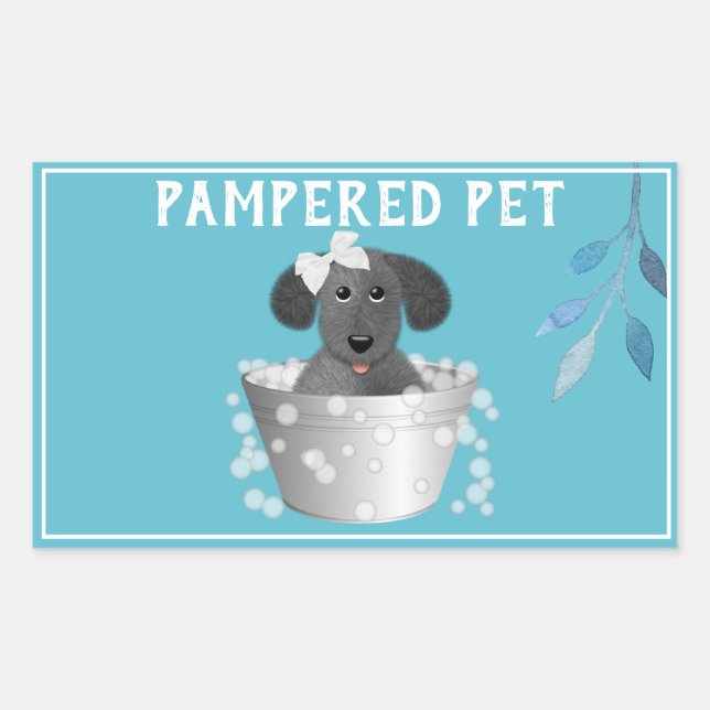 Cute Personalized Pet Groomer Business Sticker (Front)