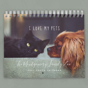 Cute Personalized Pet Lovers 2026 Photo Calendar