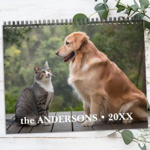 Cute Personalized Pet Lovers Family Dog 2026 Photo Calendar