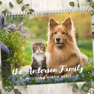 Cute Personalized Pet Lovers Modern 2026 Photo Calendar