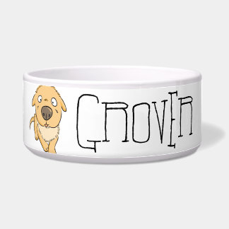 Cute Personalized Pet Name Dog Food Or Water Bowl