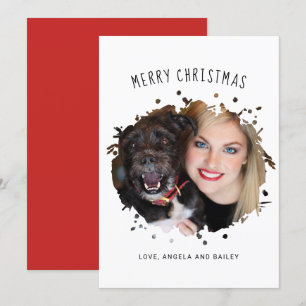 Cute Personalized Pet Splash Photo Christmas Holiday Card