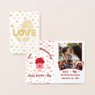 Cute Personalized Photo valentines day Foil Card
