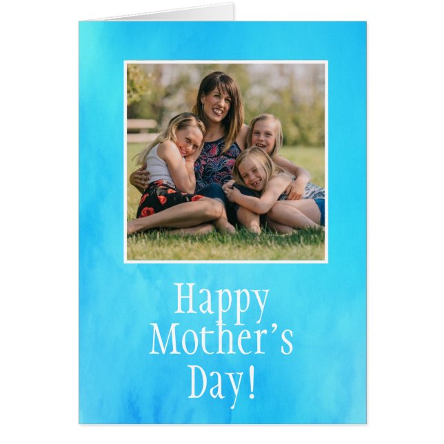 Cute Personalized Photo Watercolor Mothers Day (Front)