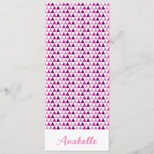 Cute Personalized Pink Geometric Pattern Bookmark