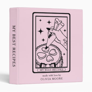 Cute Personalized Pink Recipe Binder