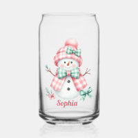 Cute Personalized Pink Snowman