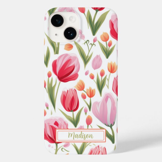 Cute Personalized Pink Spring Floral Case-Mate iPhone Case (Back)