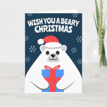 Cute Personalized Polar Bear Christmas Card