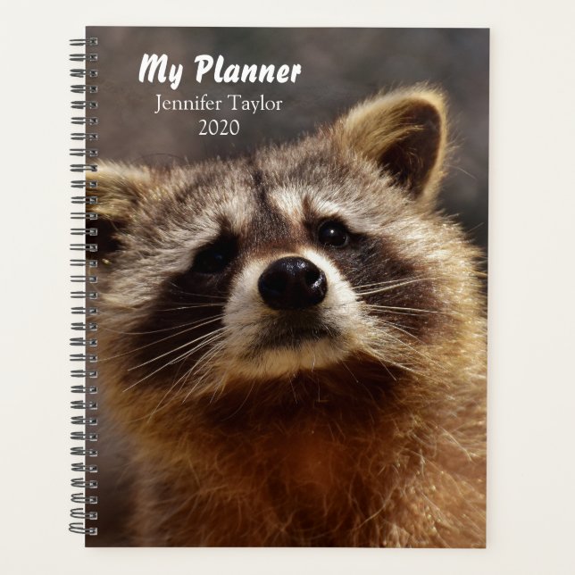 Cute Personalized Racoon Planner (Front)