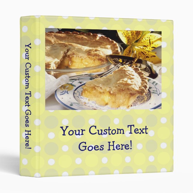 Cute Personalized Recipe Book, Apple Pie Photo Binder (Front/Spine)