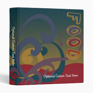 Cute Personalized Recipe Book, Retro Swirl Binder