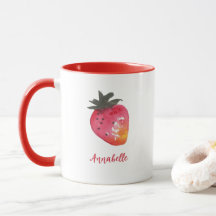 Cute Personalized Red White Valentine Strawberry