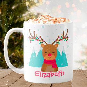 Cute Personalized Reindeer Mug