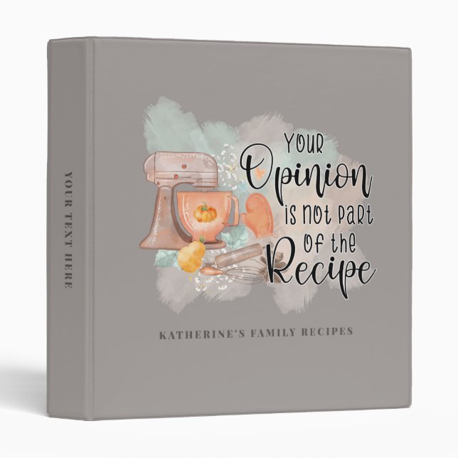 Cute Personalized Retro Quote Script Family Binder (Front/Spine)