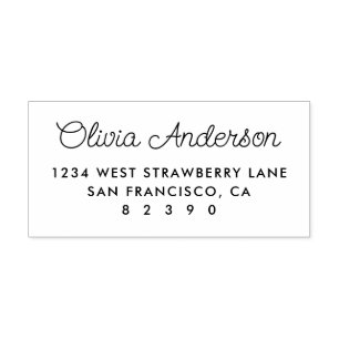 Cute Personalized Script Name Return Address Self-inking Stamp