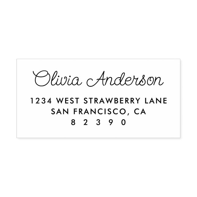 Cute Personalized Script Name Return Address Self-inking Stamp (Design)