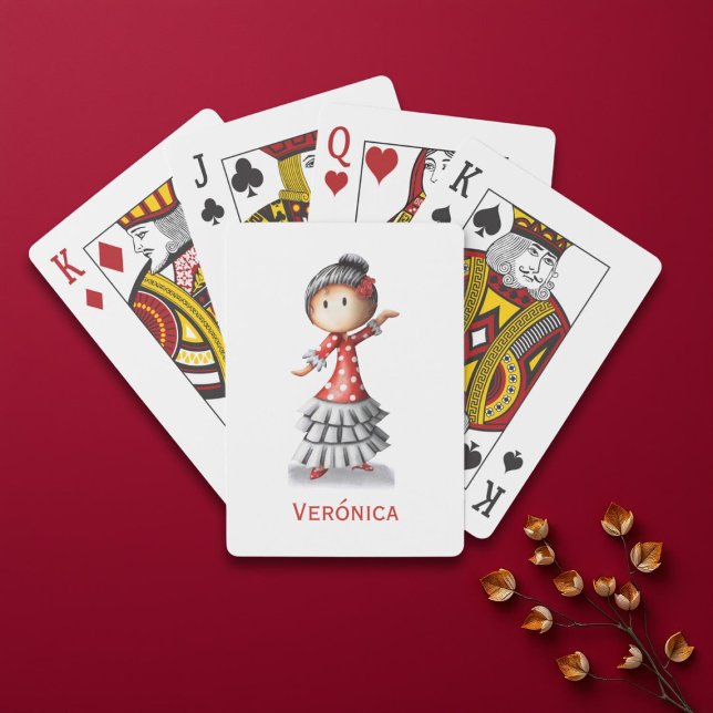 Cute Personalized Sevillana Dancer Playing Cards (Creator Uploaded)