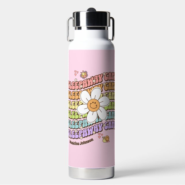 Cute Personalized Sleepaway Camp Water Bottle (Front)