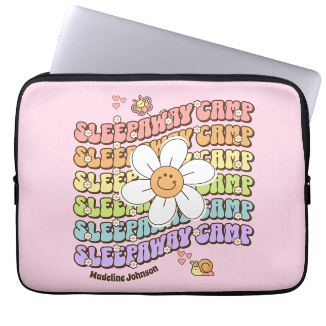 Cute Personalized Sleepaway Summer Camp Laptop Sleeve (Front)