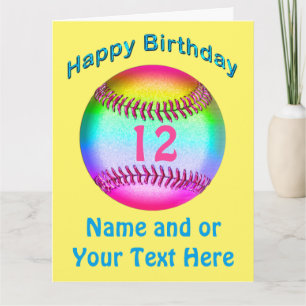 Cute Personalized Softball Cards BIG Card