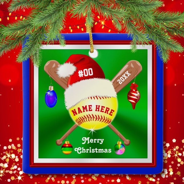 Cute Personalized Softball Christmas Ornaments (Softball Christmas Tree Ornaments. Nice, Christmas Gifts for Softball Players, Softball Coach Gifts.)