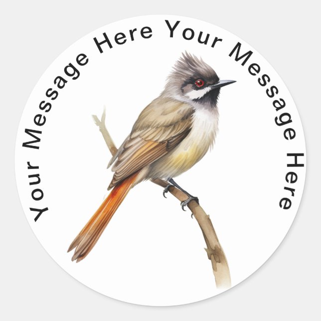 Cute Personalized Songbird Stickers Bulbul (Front)