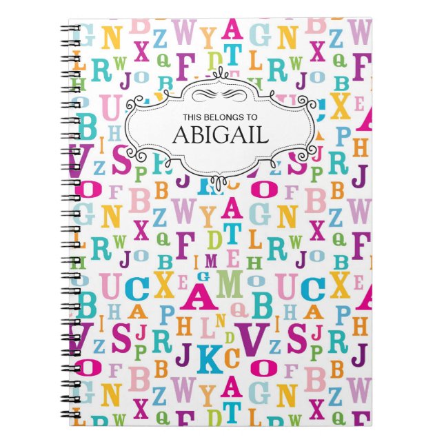 Cute Personalized Spiral Bound Notebooks (Front)