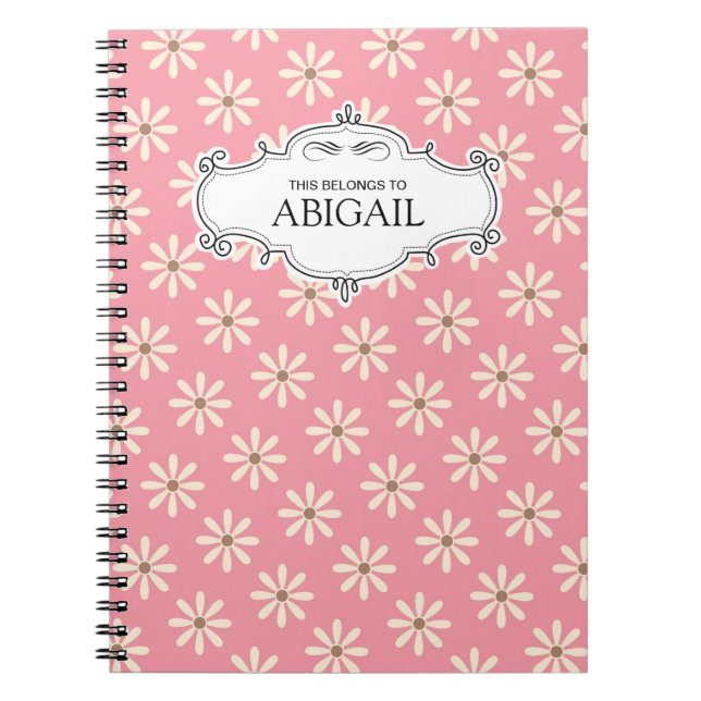 Cute Personalized Spiral Bound Notebooks (Front)