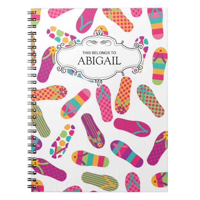 Cute Personalized Spiral Bound Notebooks (Front)
