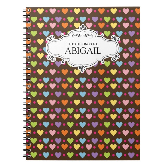 Cute Personalized Spiral Bound Notebooks (Front)