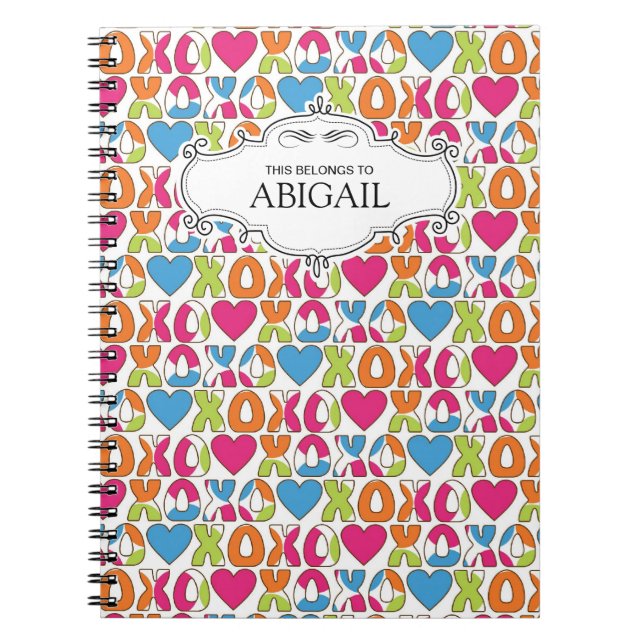 Cute Personalized Spiral Bound Notebooks (Front)