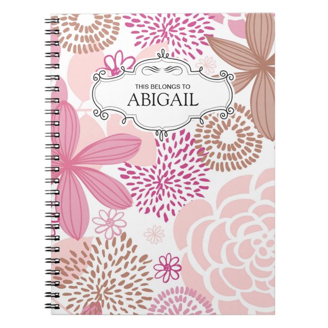 Cute Personalized Spiral Bound Notebooks (Front)