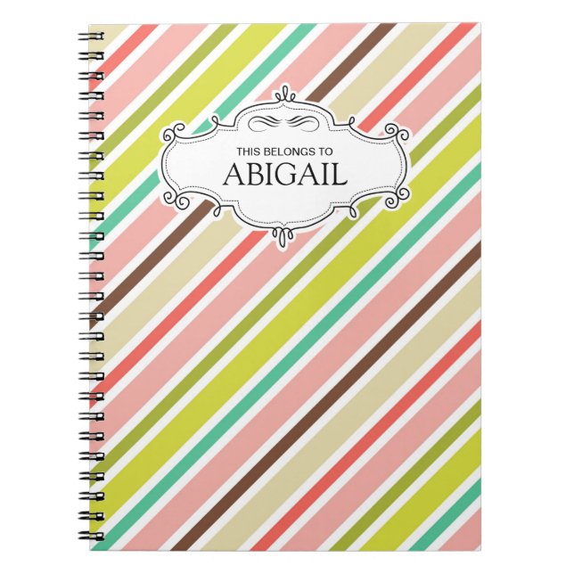 Cute Personalized Spiral Bound Notebooks (Front)