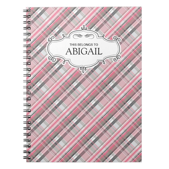 Cute Personalized Spiral Bound Notebooks (Front)
