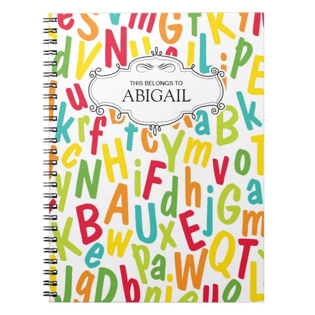 Cute Personalized Spiral Bound Notebooks (Front)