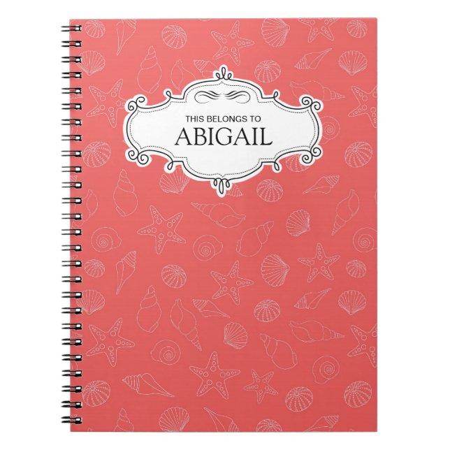 Cute Personalized Spiral Bound Notebooks (Front)