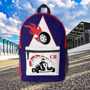 Cute Personalized Sport Race Car Backpack for Boys