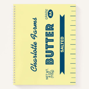 Cute Personalized Stick of Butter Spiral Notebook