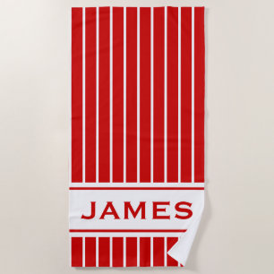 Cute Personalized Striped Beach Towel