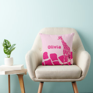 Cute Personalized Stylized Giraffe Pillow