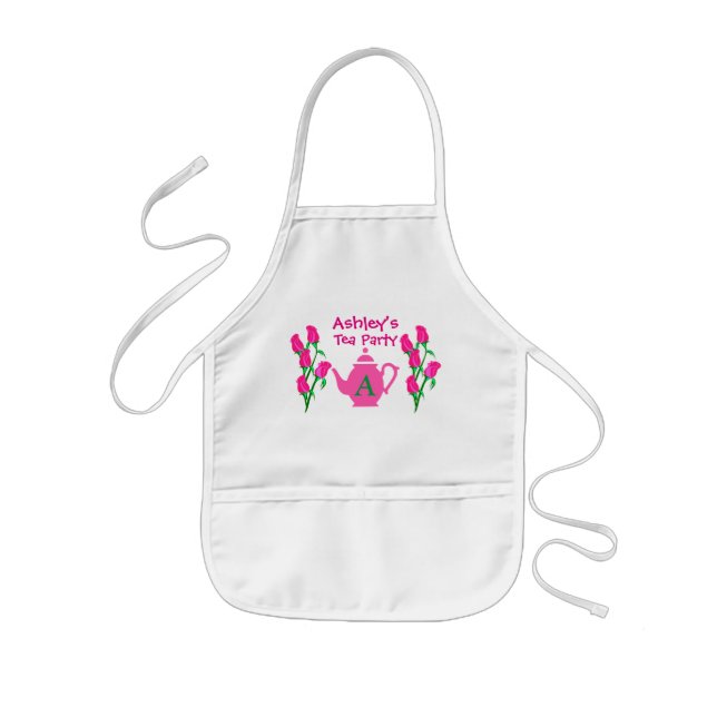 Cute Personalized Tea Party Apron For Kids (Front)